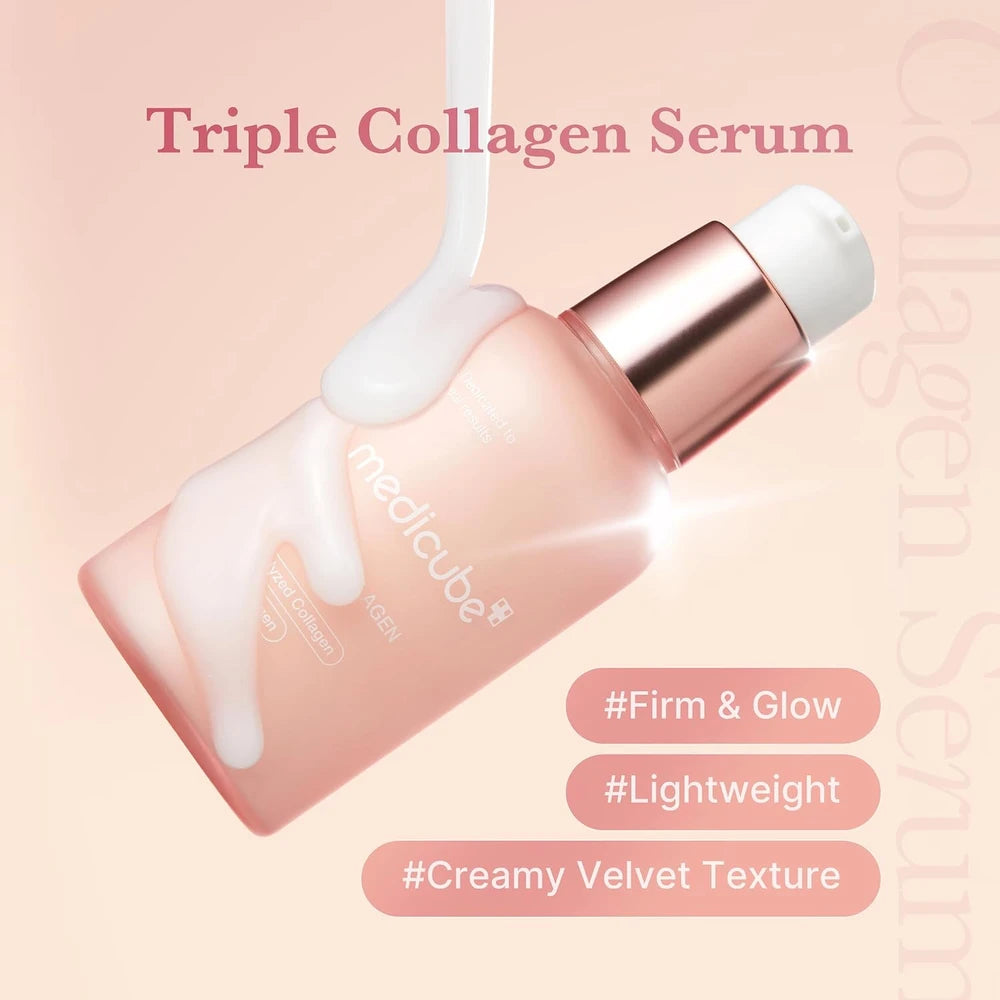 Medicube Triple Collagen Bounce Trio – Korean Overnight Moisturizing Skincare Set