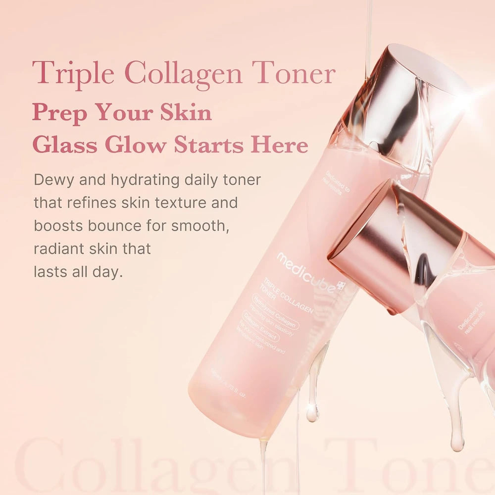 Medicube Triple Collagen Bounce Trio – Korean Overnight Moisturizing Skincare Set