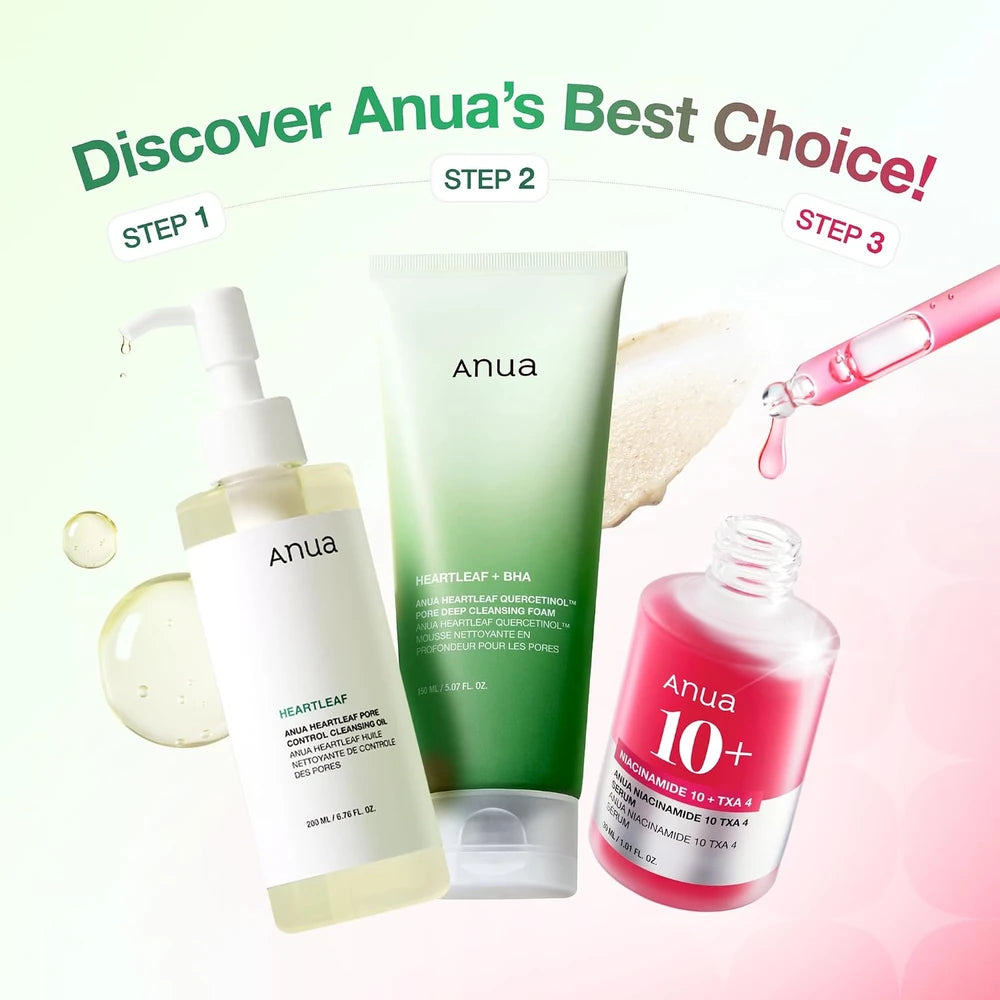 Anua 3-Step Glass Skin Beginner Set – Korean Skincare Routine for Radiant Skin