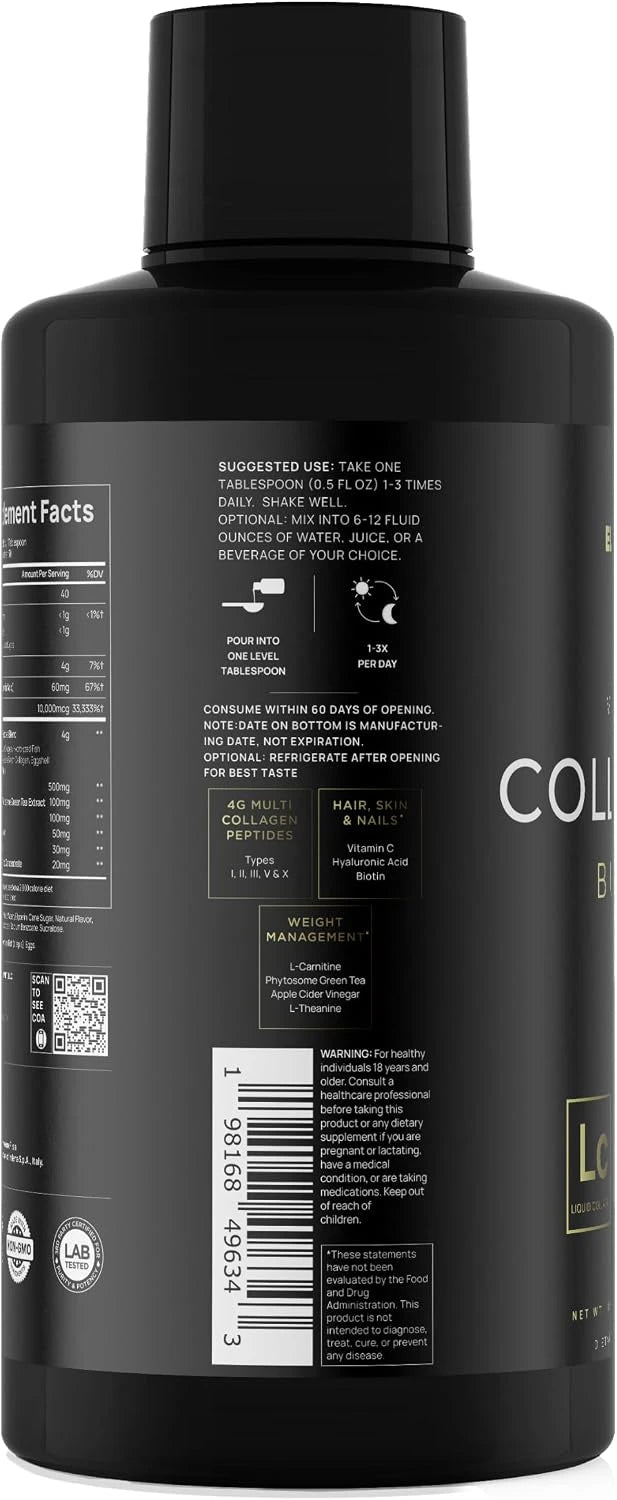 Liquid Collagen Burn with Biotin & Apple Cider Vinegar – Beauty & Weight Support Supplement