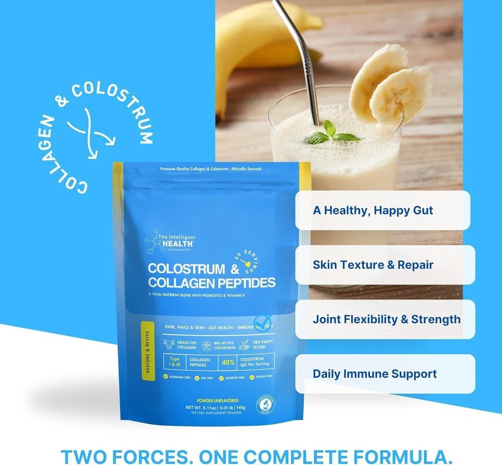 Colostrum & Collagen Powder for Immune Support – Grass-Fed Clean Wellness Supplement